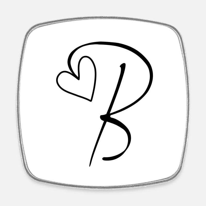 Lettre B Lettre B Calligraphie - Magnet carré - blanc