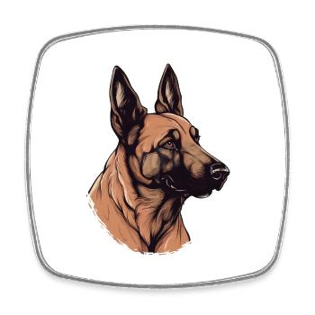 Belgian Malinois - Viereckiger Kühlschrankmagnet - Weiß - Vorne