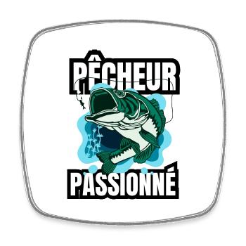 pêcheur passionné - Magnet carré - blanc - Devant