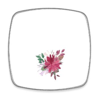 Floral letter - Square fridge magnet - white - Front