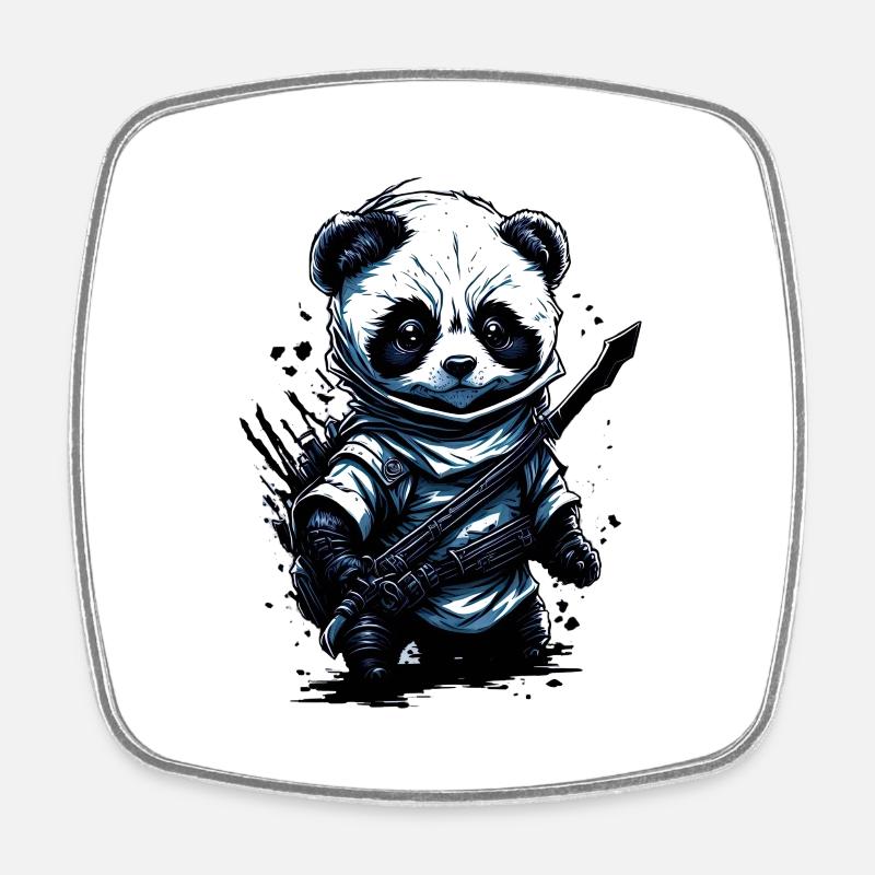 panda - Viereckiger Kühlschrankmagnet - Weiß