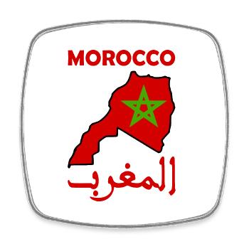 Maroc - Magnet carré - blanc - Devant