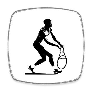 PADEL - Magnet carré - blanc - Devant