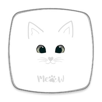 Katze Love - Viereckiger Kühlschrankmagnet - Weiß - Vorne