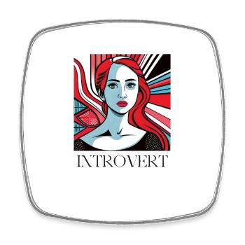 INTROVERT GIRL - Viereckiger Kühlschrankmagnet - Weiß - Vorne