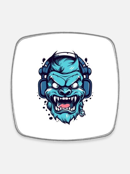 cool Gamer - Viereckiger Kühlschrankmagnet - Weiß