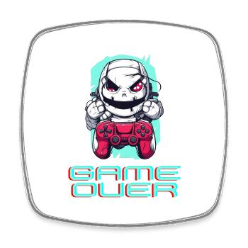 game over - Square fridge magnet - white - Front