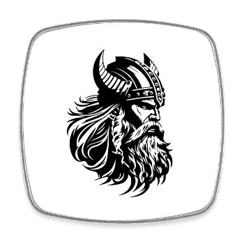 Viking Head Warrior Viking - Magnet carré - blanc - Devant