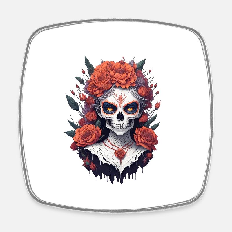 La Catrina 1 - Square fridge magnet - white