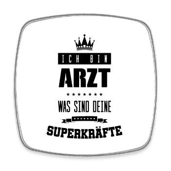 arzt superkräfte - Viereckiger Kühlschrankmagnet - Weiß - Vorne