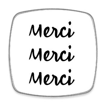 MERCI. THANKS. THANK YOU. ANNIVERSAIRE. NAISSANCE. - Magnet carré - blanc - Devant