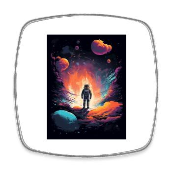 Spacewalk Astronaut - Square fridge magnet - white - Front