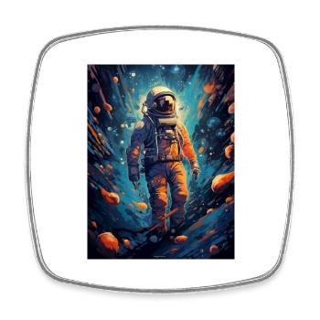 Spacewalk Astronaut - Square fridge magnet - white - Front
