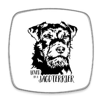 Aimé par un chien de chasse terrier disant chiens Wilsigns - Magnet carré - blanc - Devant