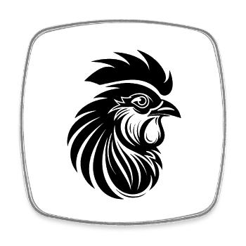 Chicken Chicken House Poultry Rooster Farm - Square fridge magnet - white - Front