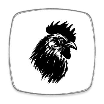 Huhn Hühnerstall Geflügel Hahn Bauernhof - Viereckiger Kühlschrankmagnet - Weiß - Vorne