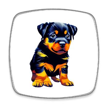 Puppy Rottweiler Dog Rottweiler Puppy Dogs - Square fridge magnet - white - Front