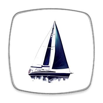 Voilier Voilier Voilier Voilier Voile Marin - Magnet carré - blanc - Devant