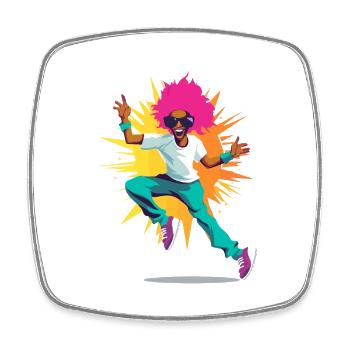 Ed Dances - Square fridge magnet - white - Front