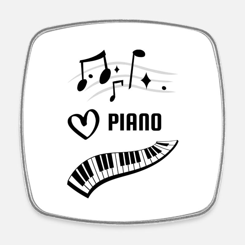 Love piano ! - Magnet carré - blanc