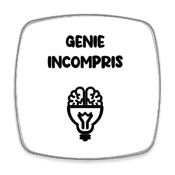 Génie incompris - Magnet carré - blanc - Devant