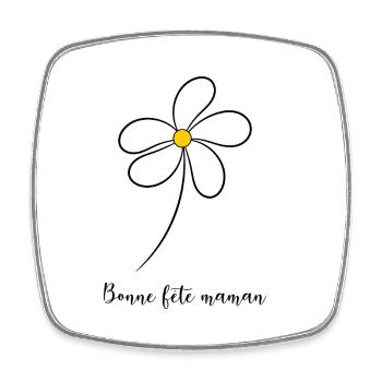 MAMAN. FÊTE DES MÈRES. BONNE FÊTE MAMAN. FÊTE - Magnet carré - blanc - Devant