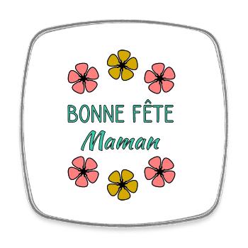 MAMAN. FÊTE DES MÈRES. BONNE FÊTE MAMAN. FÊTE - Magnet carré - blanc - Devant