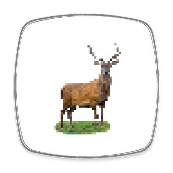 Pixel Hirsch - Viereckiger Kühlschrankmagnet - Weiß - Vorne