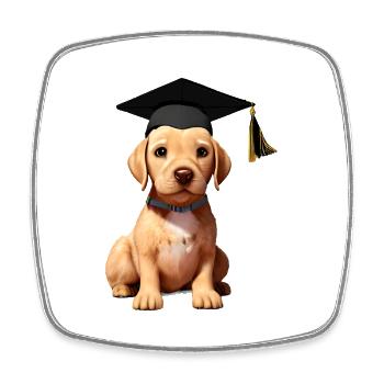 Bachelor Labrador Graduation Study Dogs - Magnet carré - blanc - Devant