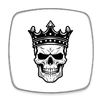 King Skull - Square fridge magnet - white - Front