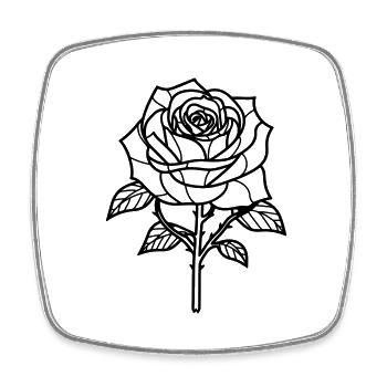 Épines de fleur de rose - Magnet carré - blanc - Devant