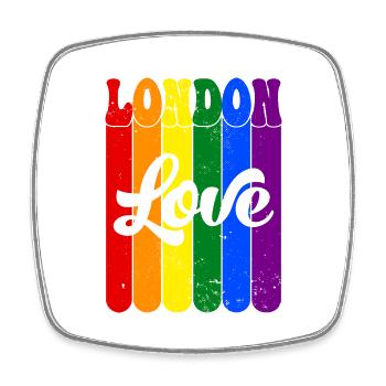 Embrace the Rainbow: London Pride Love! - Square fridge magnet - white - Front