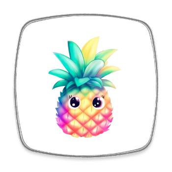 Cute Colorful Pineapple Summer Fruit Holiday Gift - Square fridge magnet - white - Front