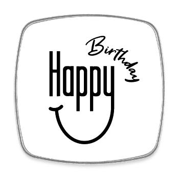 Happy Birthday Smile - Square fridge magnet - white - Front