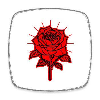 Épines de fleur de rose - Magnet carré - blanc - Devant