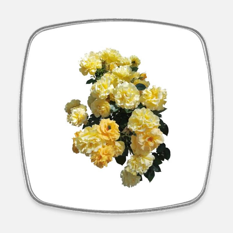 Rosier avec des bourgeons - Magnet carré - blanc
