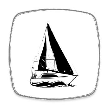 Sailing Ship Sailing Sailing Sailing Sailing Boat - Square fridge magnet - white - Front