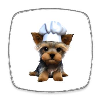 Chien Cuisine Yorkshire Terrier Restaurateur Chiot - Magnet carré - blanc - Devant