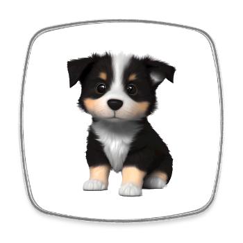 Chiot Berger Australien Propriétaire Chien - Magnet carré - blanc - Devant