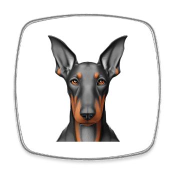 Doberman Dresseur Doberman Chien Doberman Chiot - Magnet carré - blanc - Devant