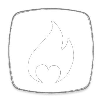 Flame with heart - Square fridge magnet - white - Front