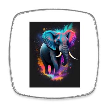 Elephant Galaxy - Viereckiger Kühlschrankmagnet - Weiß - Vorne