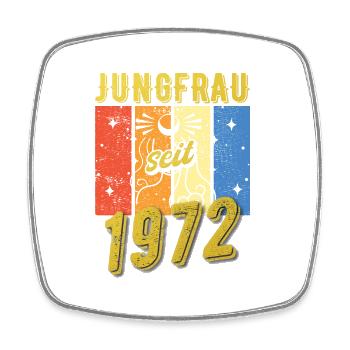 Jungfrau 1972 Sternzeichen Geburtstag - Viereckiger Kühlschrankmagnet - Weiß - Vorne