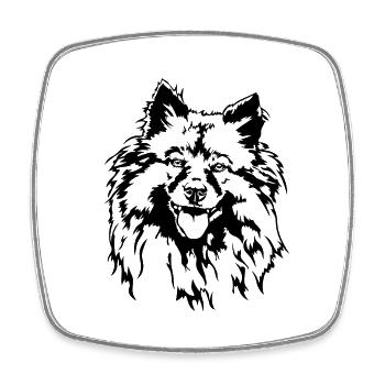 Wolfsspitz Keeshond Dog Portrait Dogs Wilsigns - Square fridge magnet - white - Front