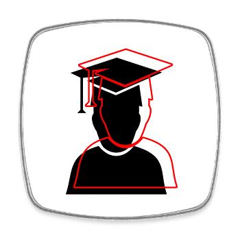 student diploma 2 - Viereckiger Kühlschrankmagnet - Weiß - Vorne