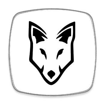 Wolf - Square fridge magnet - white - Front