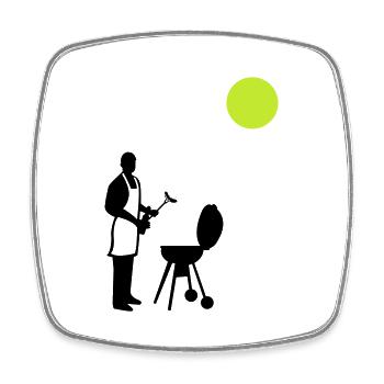 grillen sommer - Viereckiger Kühlschrankmagnet - Weiß - Vorne