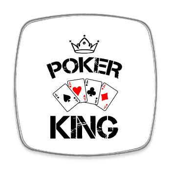 poker king 1 - Viereckiger Kühlschrankmagnet - Weiß - Vorne