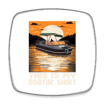 C’est mon lac Boatin Shirt comme le bateau à moteur - Magnet carré - blanc - Devant