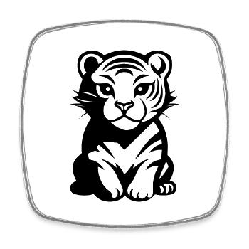 Tiger Big Cat - Square fridge magnet - white - Front